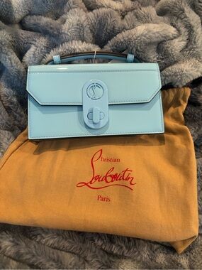 Christian Louboutin Patent Mini Top-Handle Bag in Baby Blue